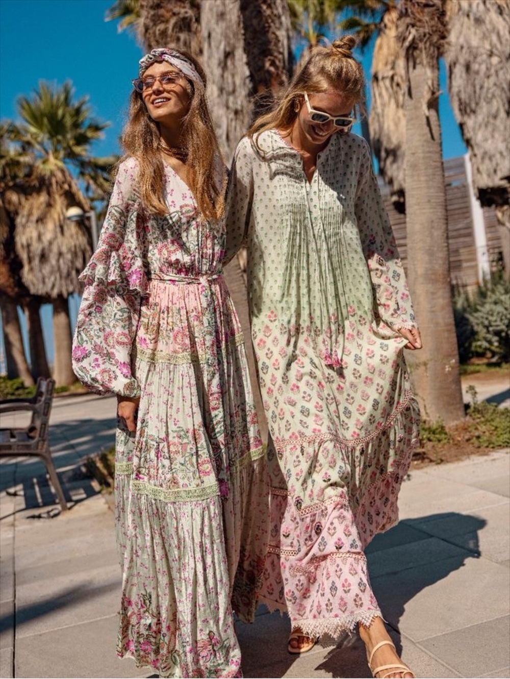 Hemant and Nandita Zehra Long Dress Pale Mint Beaded NWT XS - Picture 2 of 9